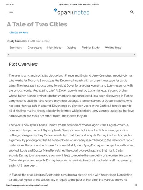 tale of two cities cliff notes|A Tale of Two Cities .